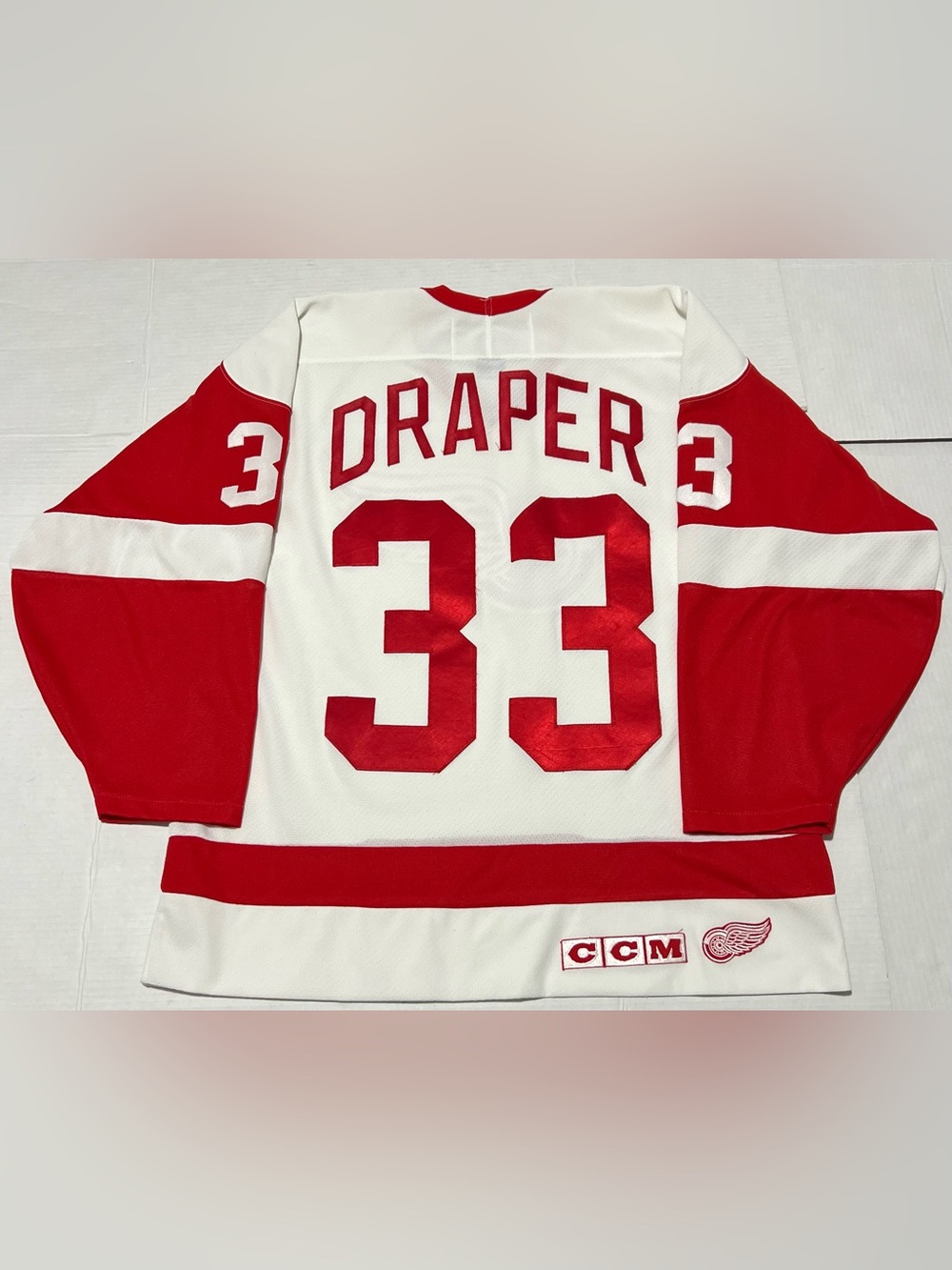 Vintage 90s Detroit Red Wings Kris Draper Nhl Ccm Jersey Mens Large
